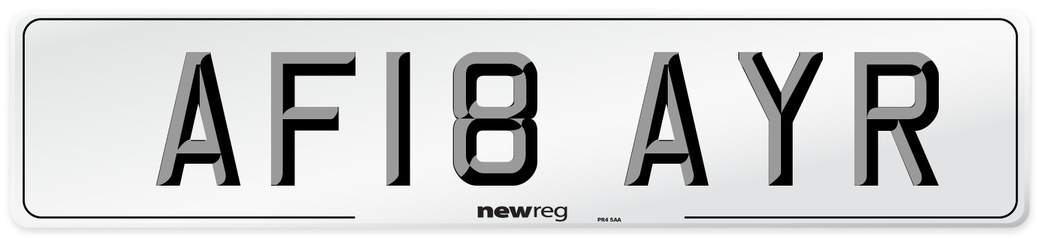 AF18 AYR Number Plate from New Reg